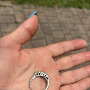 Baguette Diamond Wedding Band Ring 14k White
Gold 8,5